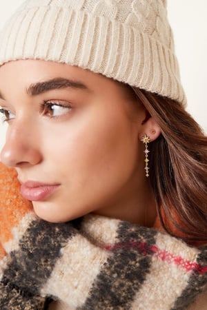 Earrings five stars - Sparkle earrings Silver Color Copper h5 Picture3